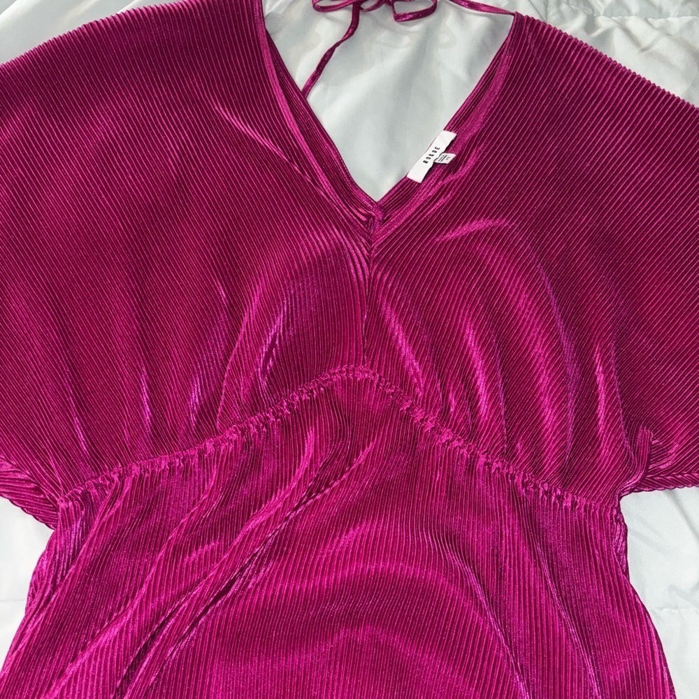 Vibrant Pink Pleated Top